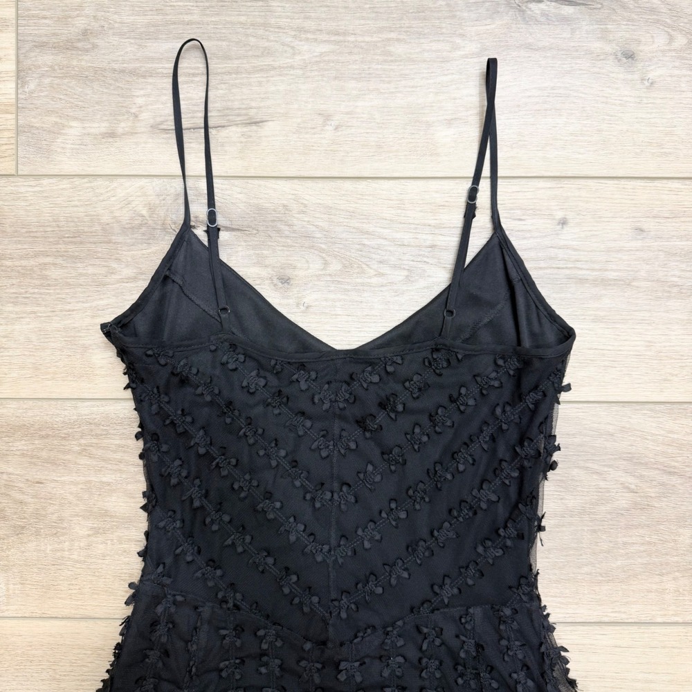 90s HTF Betsey Johnson Black Mesh Midi Dress Fit Flare Basque Whimsigoth Y2K 6 - Picture 9 of 16